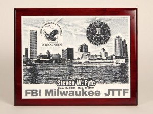 Laser Engraved Plaque from Acrylic & Cherry Wood